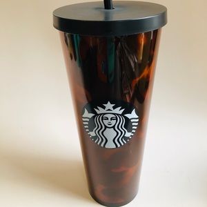 New venti Starbucks Tortoise Tumbler W/Straw 24 OZ